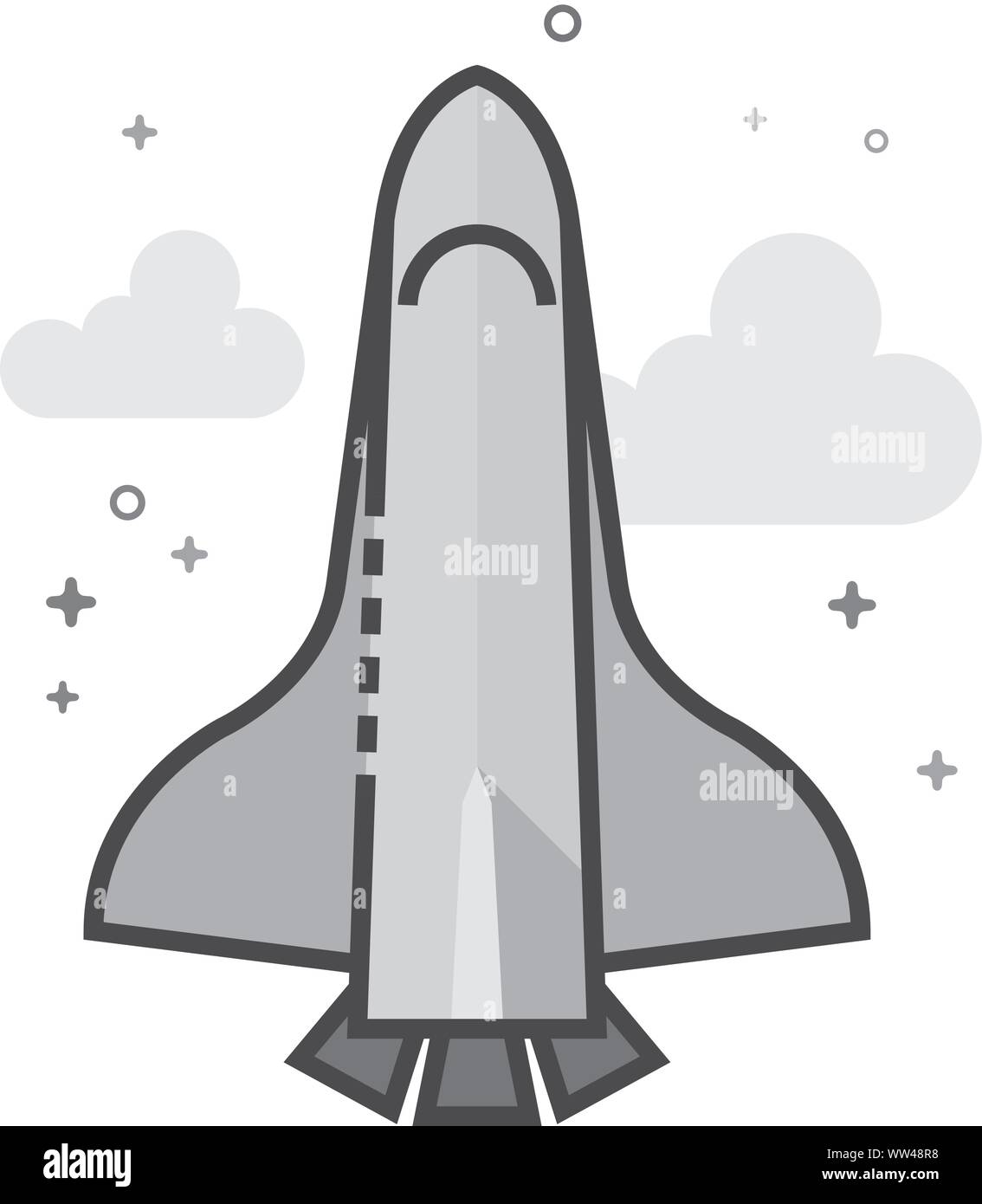 L'icône de la navette spatiale en télévision décrites. style gris Vector illustration. Illustration de Vecteur