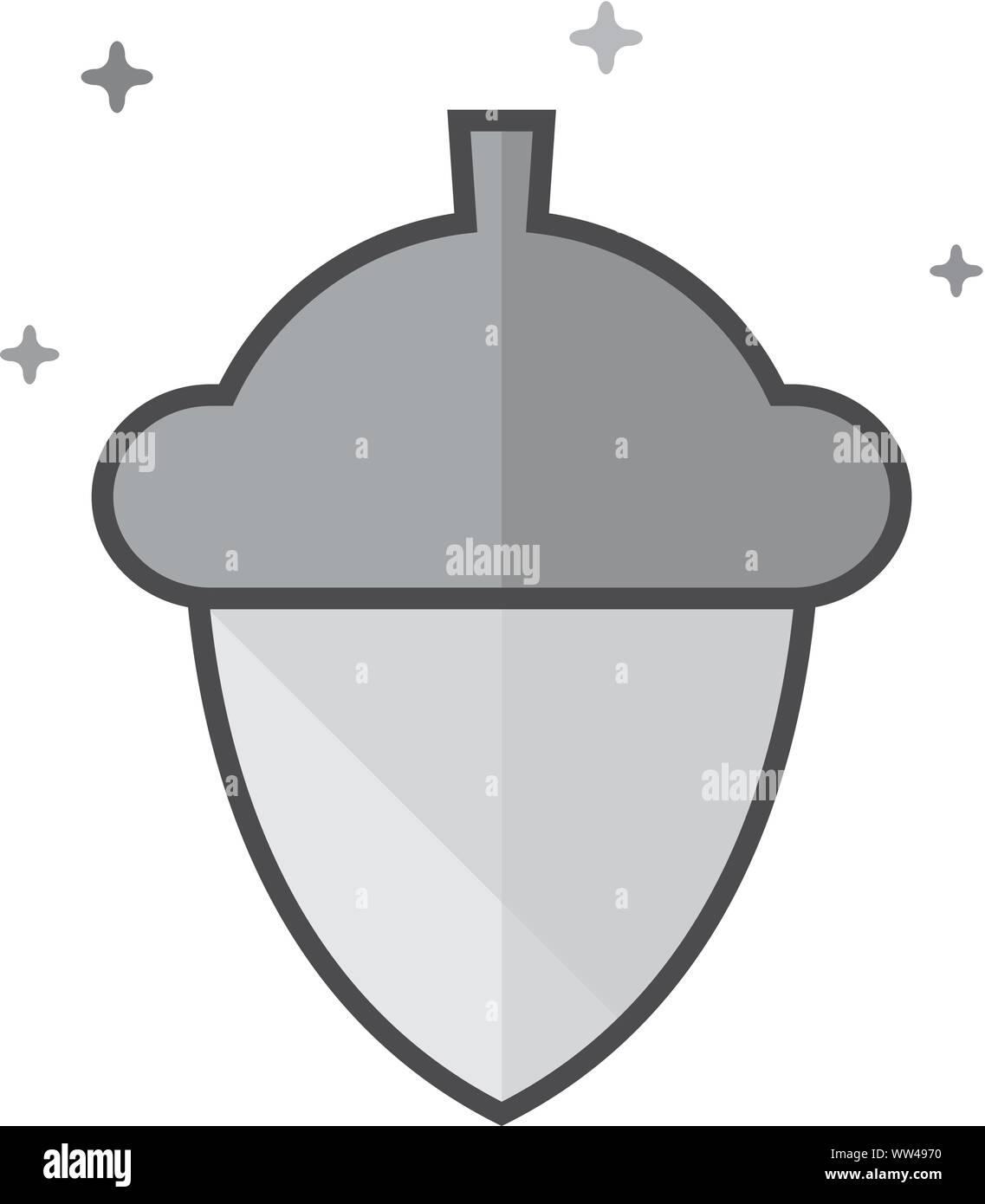 Dans l'icône de semences Acorn télévision décrites. style gris Vector illustration. Illustration de Vecteur