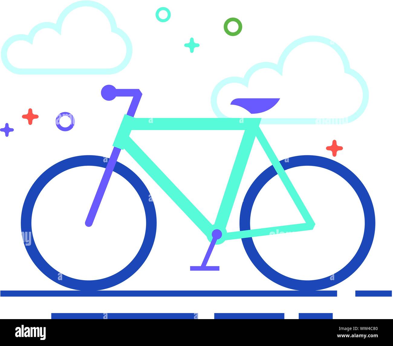 Vélo de route dans l'icône de style couleur télévision décrites. Vector illustration. Illustration de Vecteur