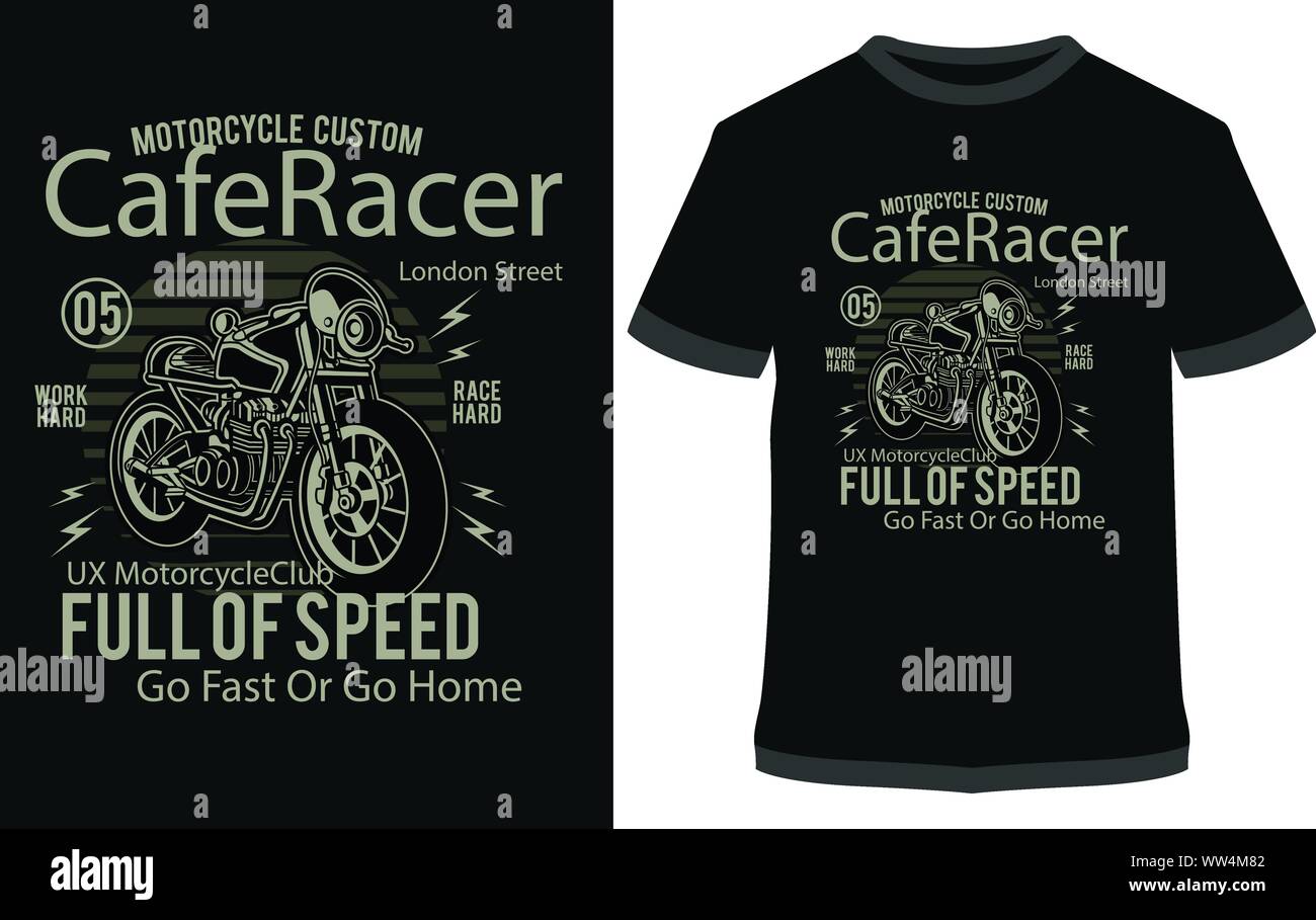 Course de moto - Speed Racer - Moteur personnalisé pour les graphiques vectoriels, autocollant ou l'impression pour le T-shirt et affiches Illustration de Vecteur