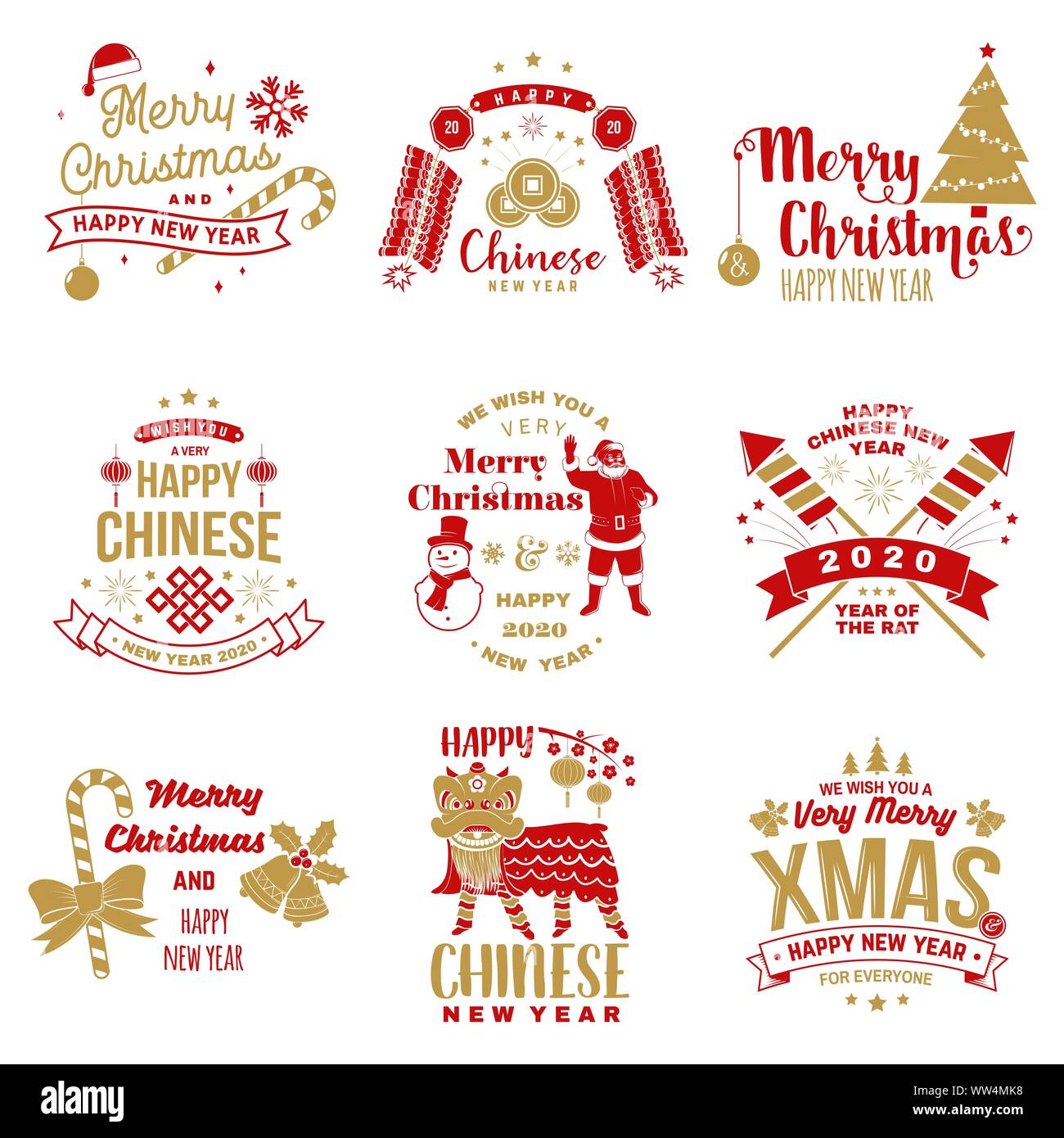 Ensemble De Joyeux Noel Et Bonne Nouvelle Annee Chinoise Dans La Conception De Style Retro Vector Illustration Typographie Vintage Design Pour Le Nouvel An Chinois Et De L Embleme De Noel Image Vectorielle Ensemble De Joyeux Noel Et Bonne Nouvelle Annee Chinoise Dans La Conception De Style Retro Vector Illustration Typographie Vintage Design Pour Le Nouvel An Chinois Et De L Embleme De Noel Image Vectorielle