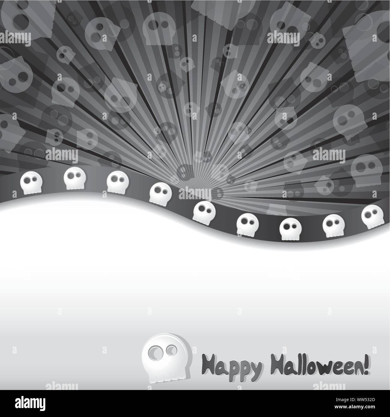 Haloween contexte avec crânes et place pour le texte, vector illustration Illustration de Vecteur