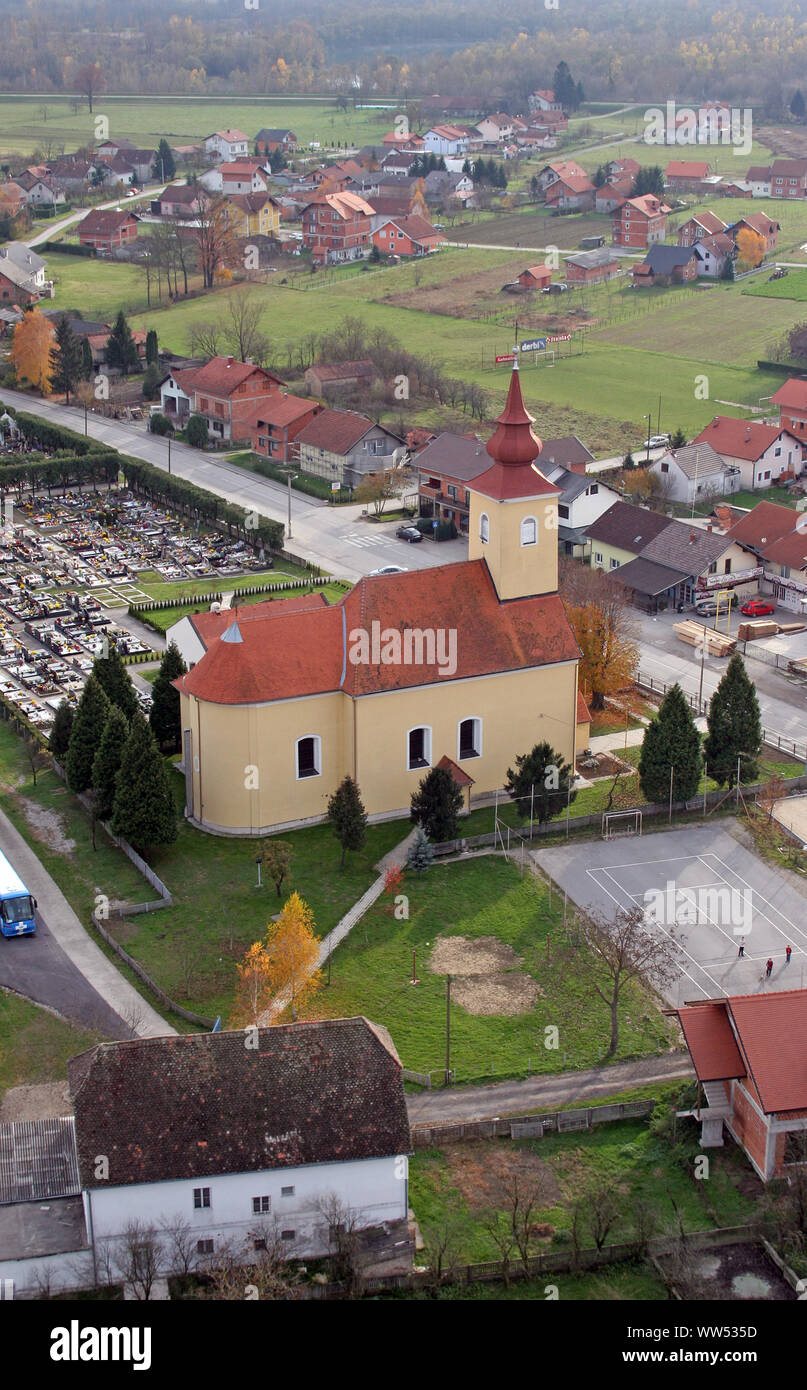 Eglise de l'Assomption de la Vierge Marie dans l'Énaa Savski, Croatie Banque D'Images