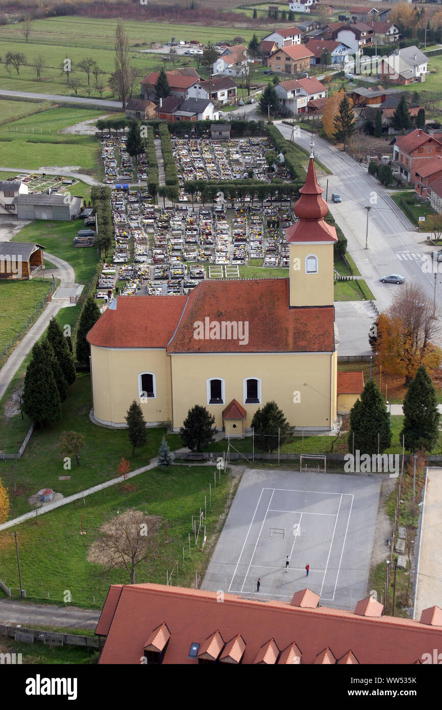 Eglise de l'Assomption de la Vierge Marie dans l'Énaa Savski, Croatie Banque D'Images