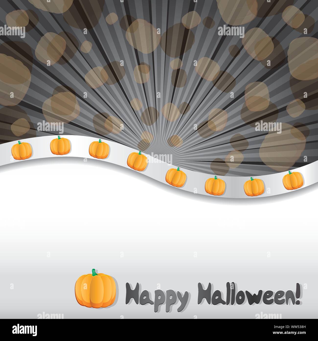 Haloween arrière-plan avec les citrouilles et place pour le texte, vector illustration Illustration de Vecteur