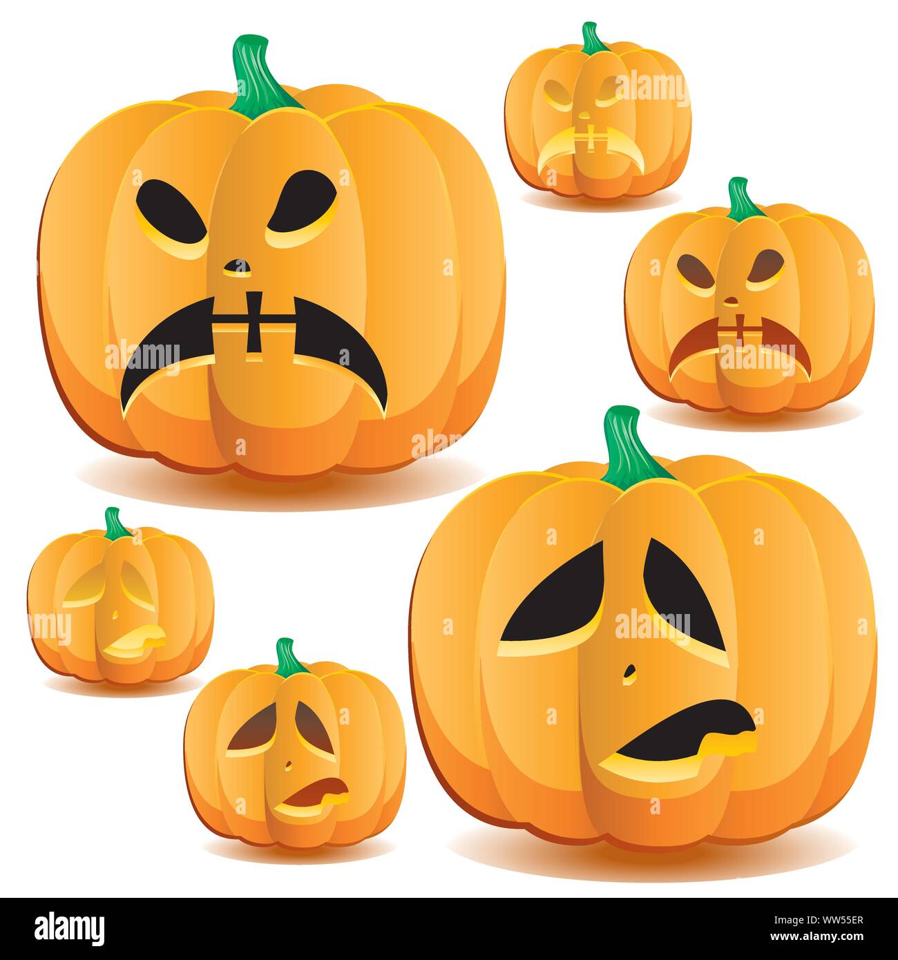 Citrouilles d'Halloween set 13, vector illustration Illustration de Vecteur