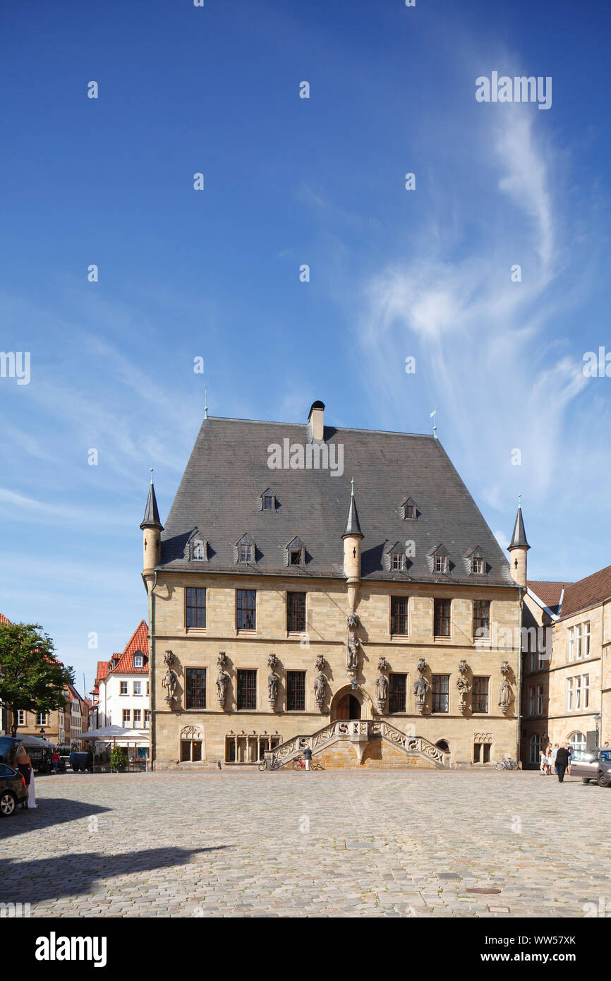 L'hôtel de ville d'OsnabrÃ¼ck sur la place du marché, l'OsnabrÃ¼ck, Basse-Saxe, Allemagne, Europe Banque D'Images