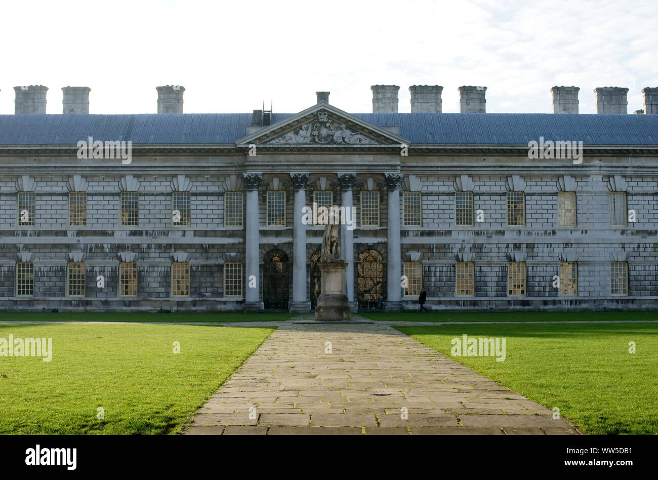 Un invité dans un parc de la Royal Naval College de Greenwich à Londres, Banque D'Images