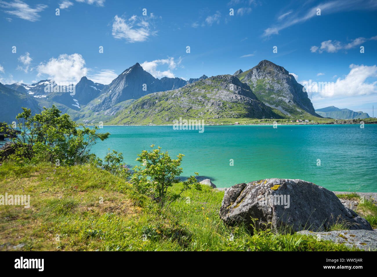 L'été dans les îles Lofoten en Norvège Banque D'Images