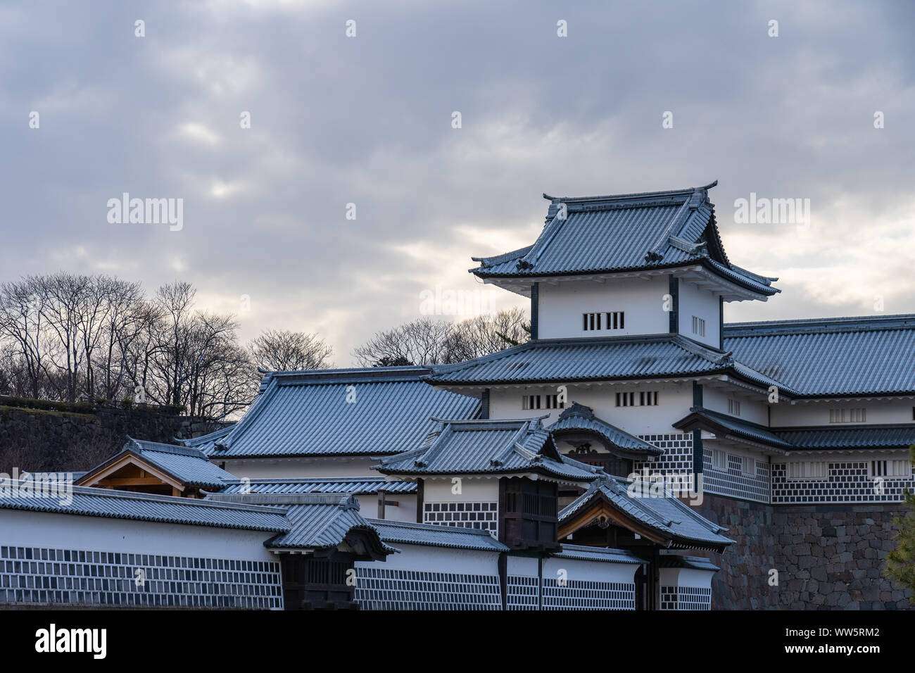 Kanazawa, Japon - février 14, 2019 : le château de Kanazawa Kanazawa, dans la préfecture d'Ishikawa, Japon. Banque D'Images