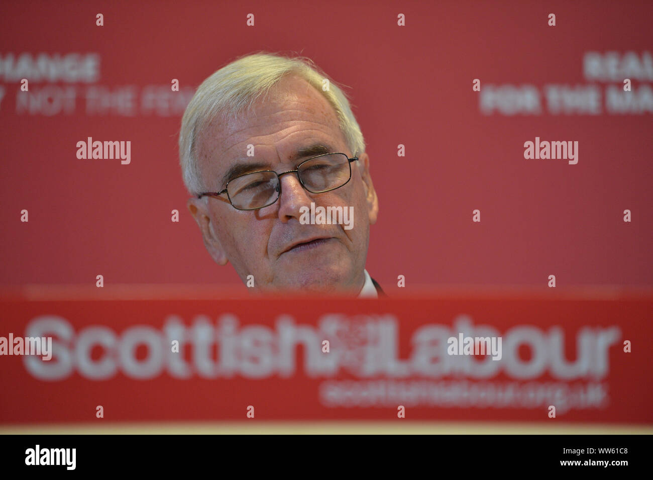 Glasgow, Royaume-Uni. 13 Sept 2019.Photo : Lesley Laird MP - Shadow Secrétaire d'État pour l'Écosse.. Leader travailliste écossais Richard Leonard et du travail de l'ombre du Chancelier John McDonnell prononcera des discours sur leurs plans pour redistribuer le pouvoir et la richesse et comment l'arrivée d'un gouvernement pour offrir du travail politiques de transformation radicale de l'économie écossaise. Crédit : Colin Fisher/Alamy Live News Banque D'Images