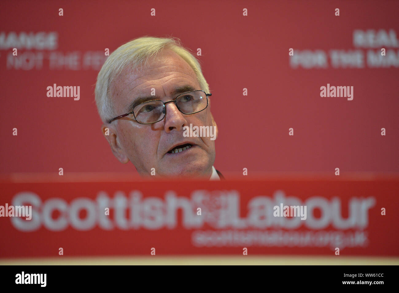 Glasgow, Royaume-Uni. 13 Sept 2019.Photo : Lesley Laird MP - Shadow Secrétaire d'État pour l'Écosse.. Leader travailliste écossais Richard Leonard et du travail de l'ombre du Chancelier John McDonnell prononcera des discours sur leurs plans pour redistribuer le pouvoir et la richesse et comment l'arrivée d'un gouvernement pour offrir du travail politiques de transformation radicale de l'économie écossaise. Crédit : Colin Fisher/Alamy Live News Banque D'Images