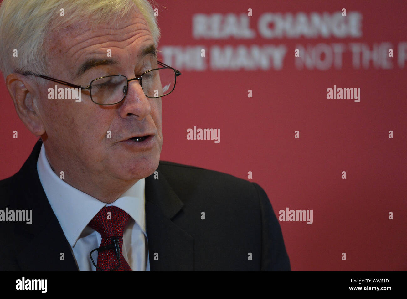 Glasgow, Royaume-Uni. 13 Sept 2019.Photo : Lesley Laird MP - Shadow Secrétaire d'État pour l'Écosse.. Leader travailliste écossais Richard Leonard et du travail de l'ombre du Chancelier John McDonnell prononcera des discours sur leurs plans pour redistribuer le pouvoir et la richesse et comment l'arrivée d'un gouvernement pour offrir du travail politiques de transformation radicale de l'économie écossaise. Crédit : Colin Fisher/Alamy Live News Banque D'Images