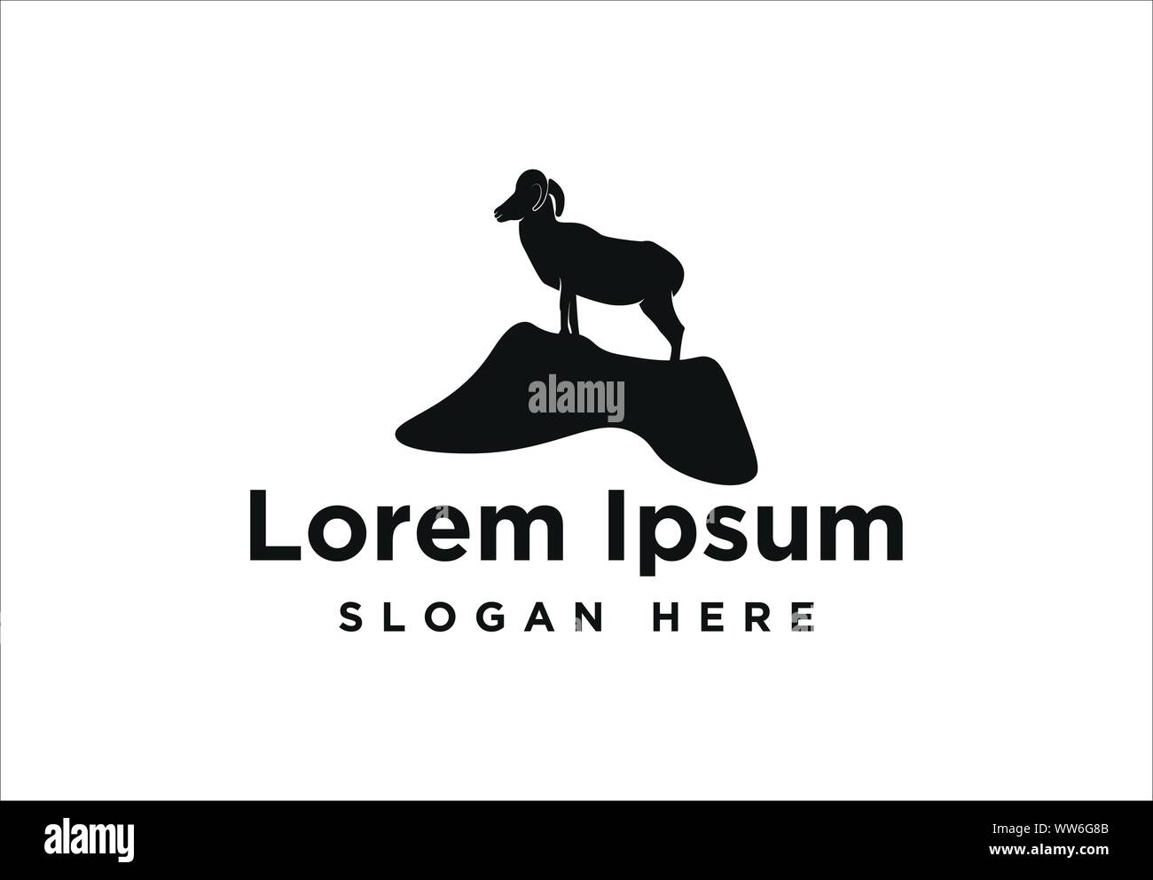 Inspiration Logo de la chèvre de montagne isolé sur fond blanc Illustration de Vecteur