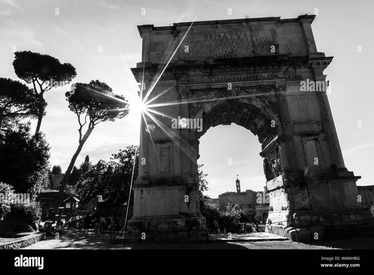 Arch dans le Forum Romain Banque D'Images