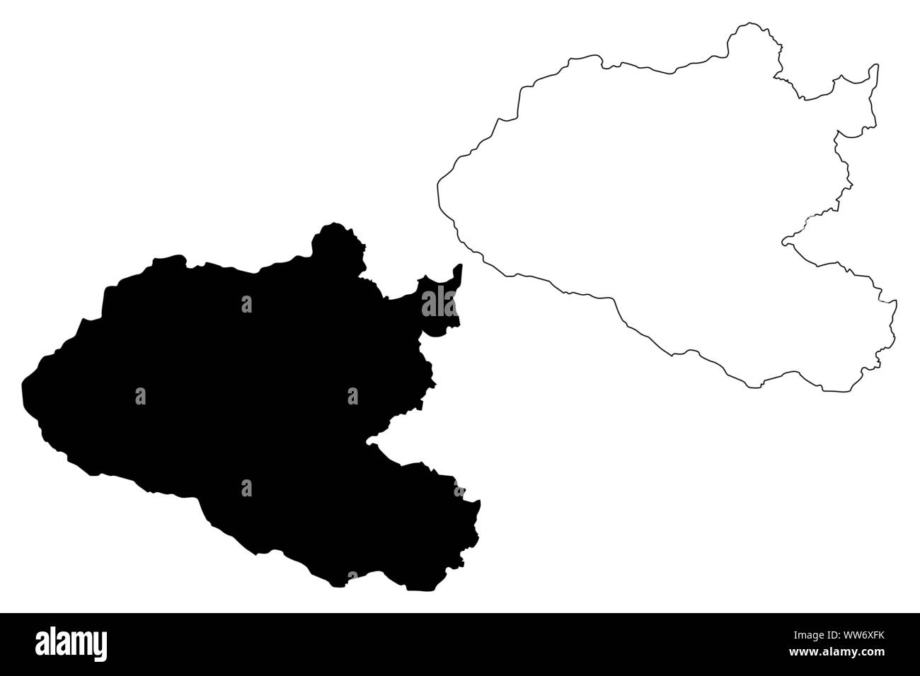 Xiangkhouang Province (République démocratique populaire du Laos, Muang Lao, Provinces du Laos) map vector illustration croquis Xiangkhouang, scribble map Illustration de Vecteur