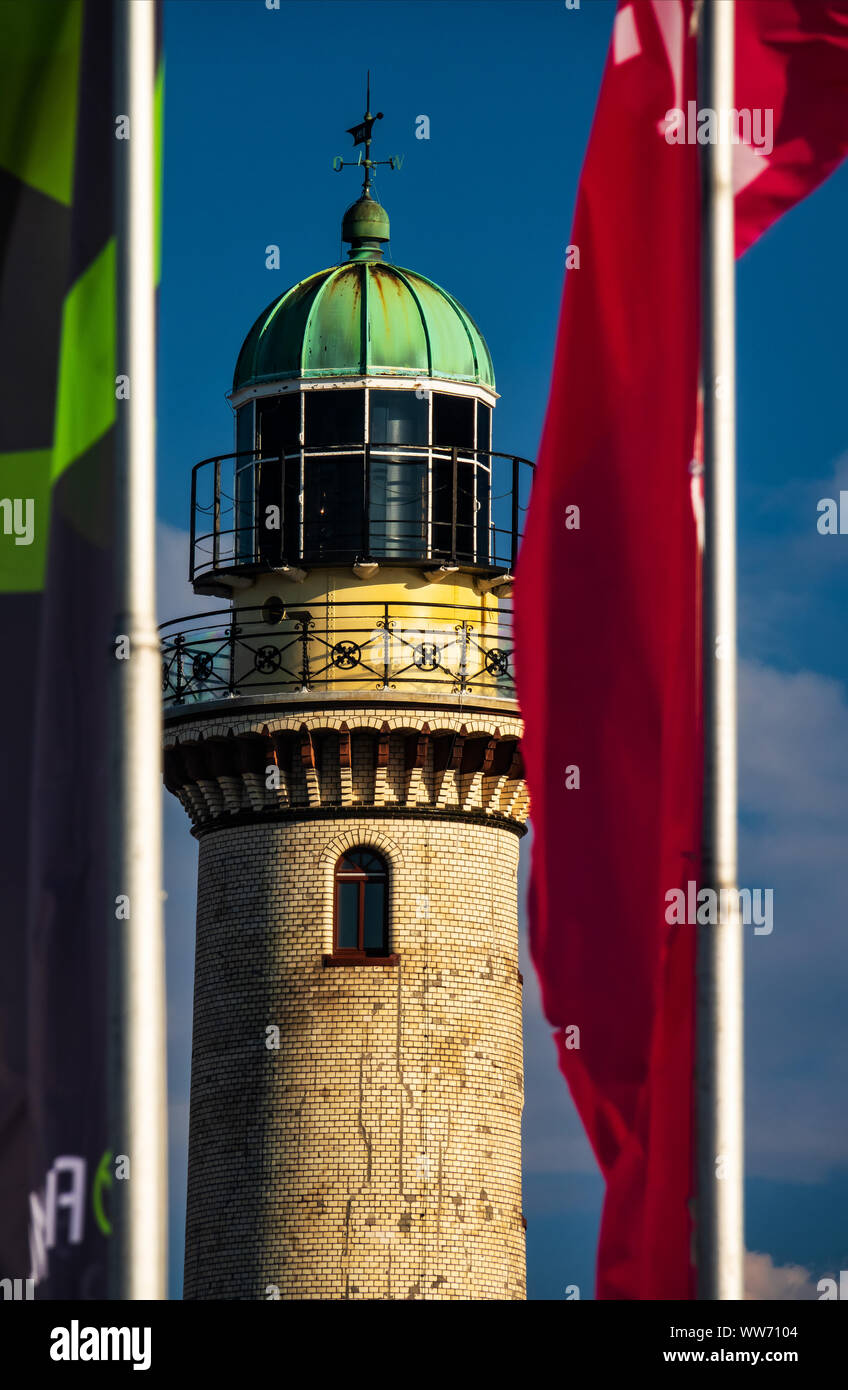 Rostock-WarnemÃ¼nde Lighthouse Banque D'Images