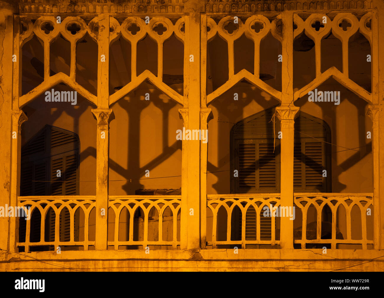 Ancien bâtiment de l'architecture ottomane, Nord de la mer Rouge, Massaoua, l'Érythrée Banque D'Images