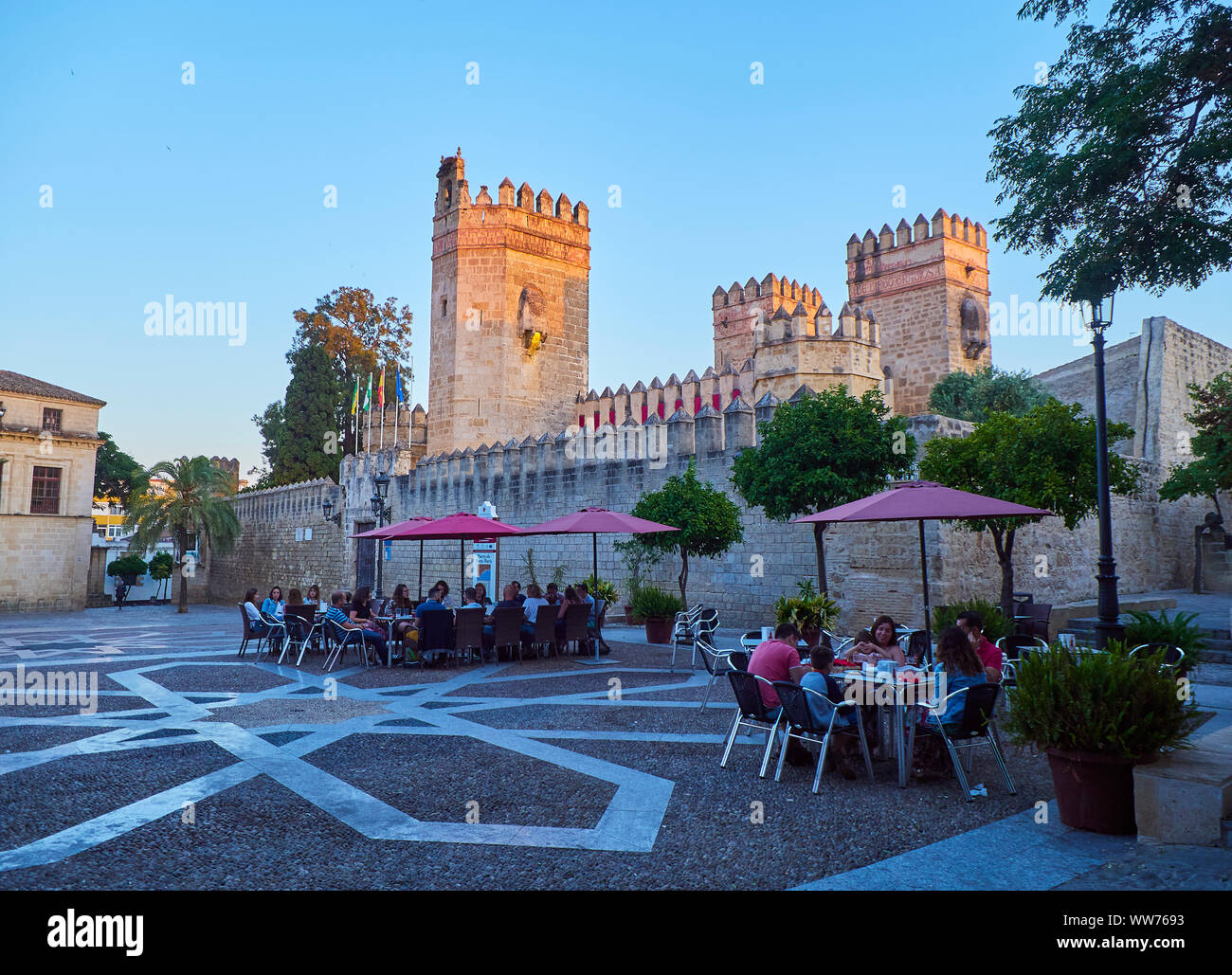 Façade principale du château de San Marcos. El Puerto de Santa Maria. L'Andalousie, espagne. Banque D'Images