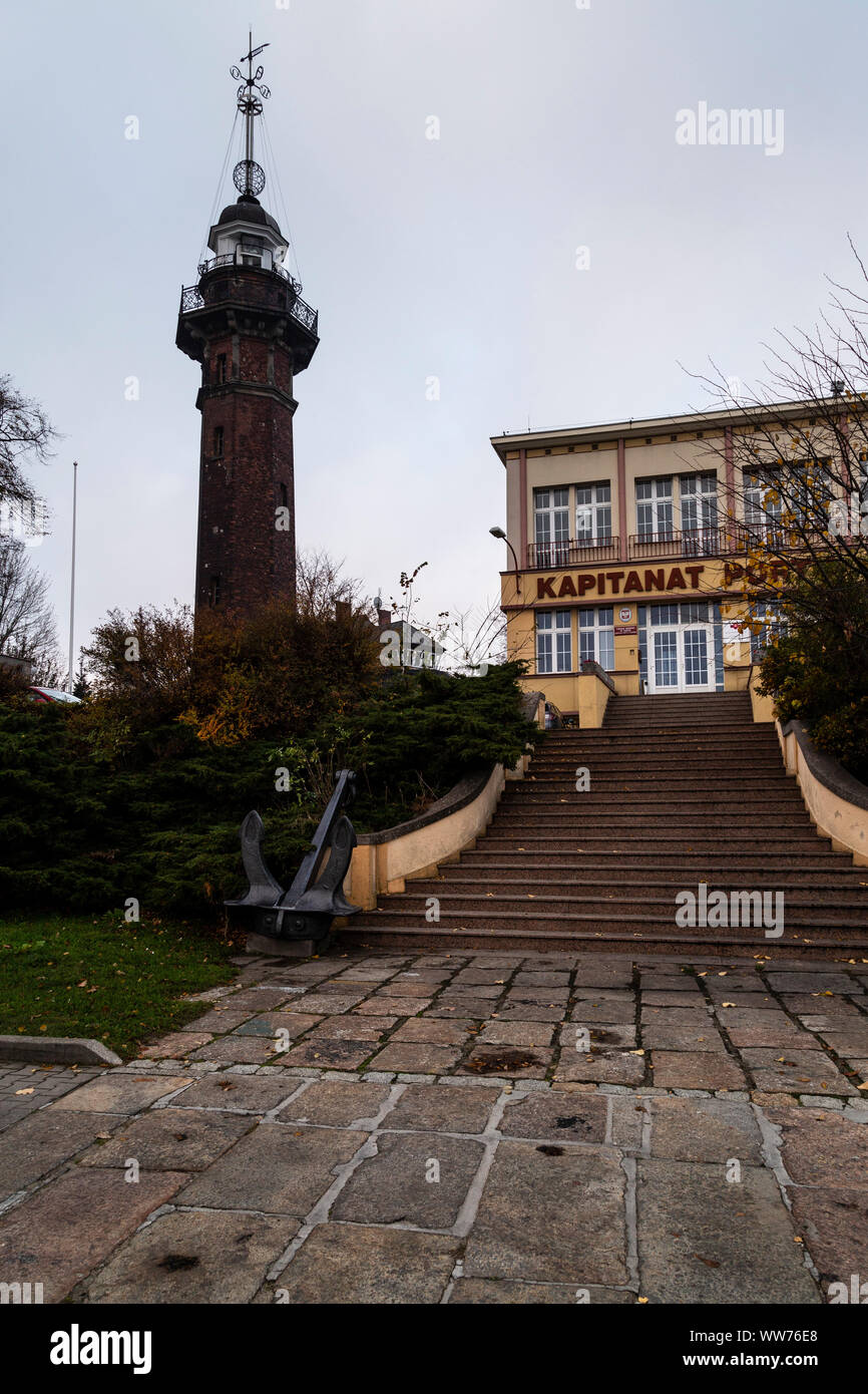 L'Europe, la Pologne, la Poméranie, Gdansk / Danzig, phare de Port Nowy Banque D'Images