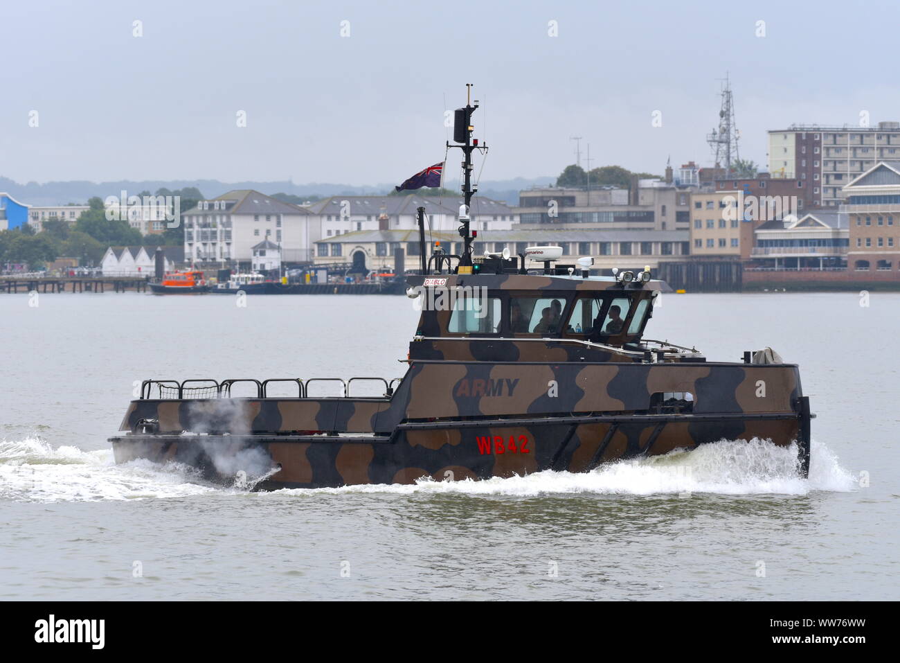 Diablo est un travail de l'Armée britannique-bateau qui prend en charge les opérations amphibies de l'armée. Banque D'Images