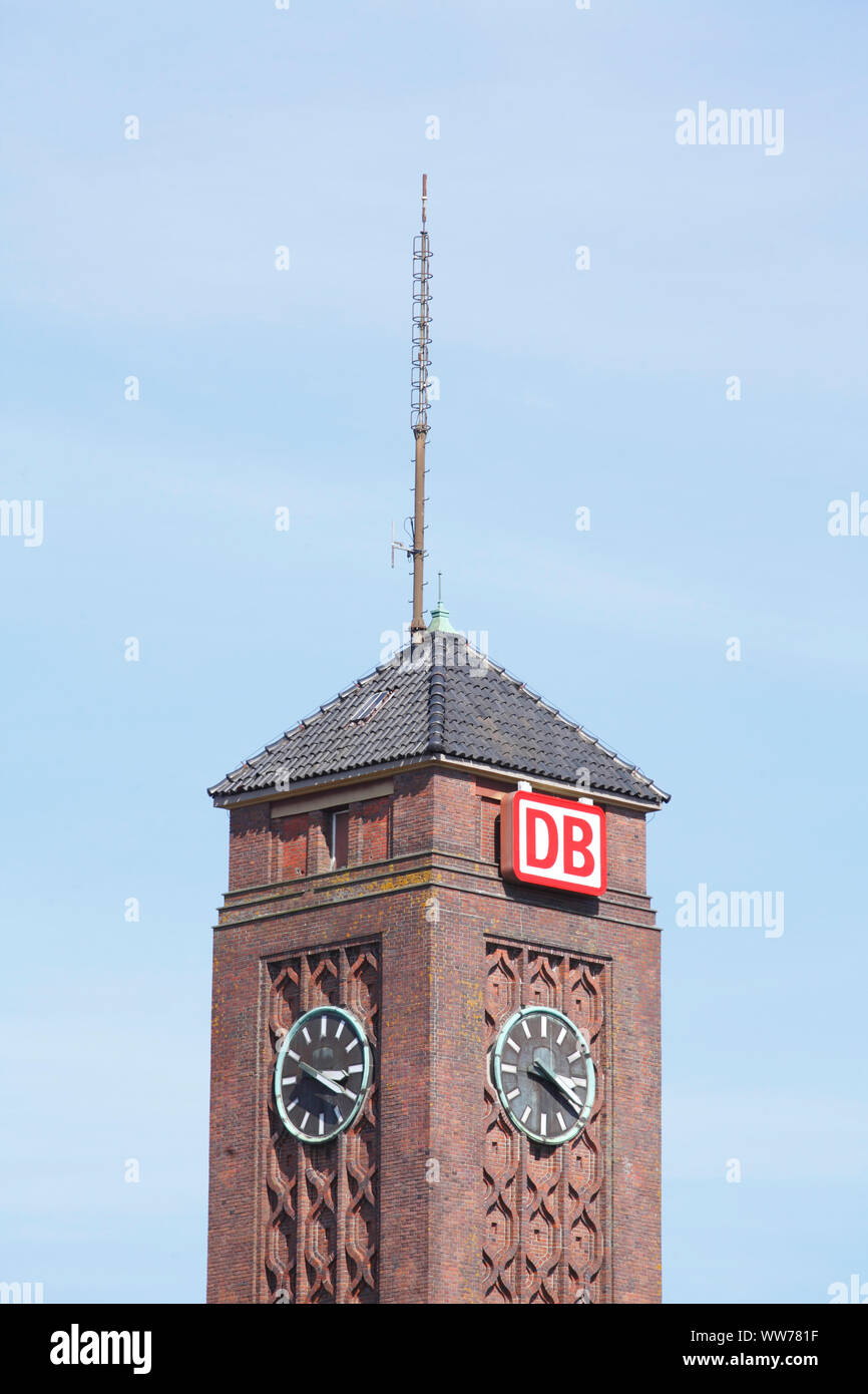 Gare centrale, tour, Ville d'Oldenburg dans le district d'Oldenbourg, Basse-Saxe, Allemagne Banque D'Images