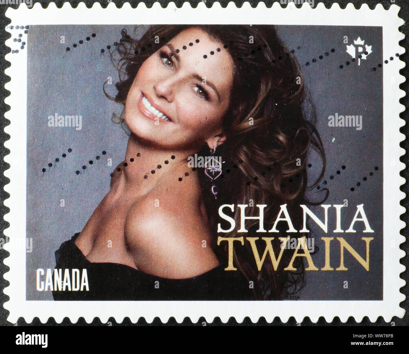 La chanteuse Shania Twain sur timbre-poste canadien Banque D'Images