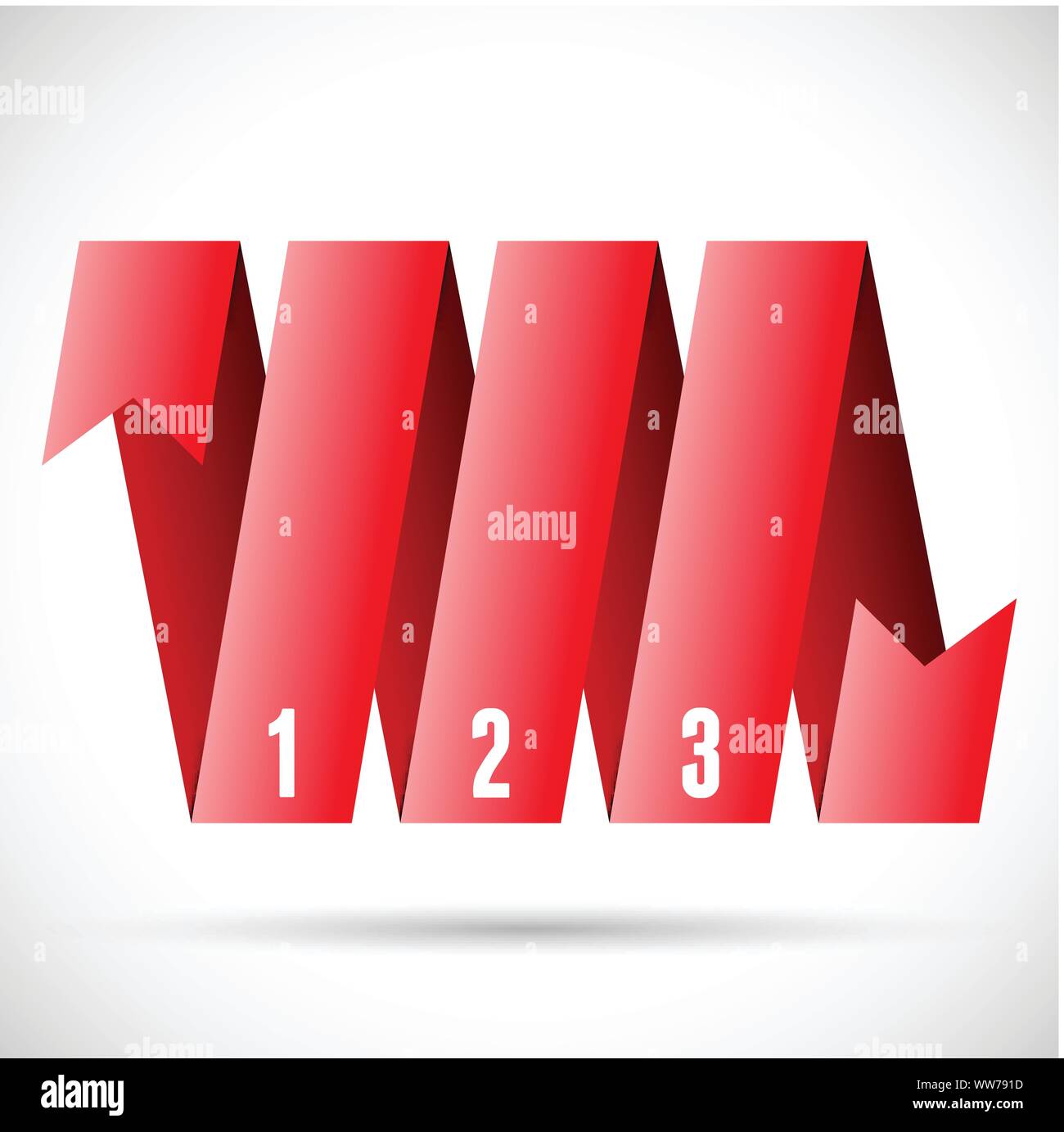 L'infographie avec des rubans en spirale numérotés Illustration de Vecteur