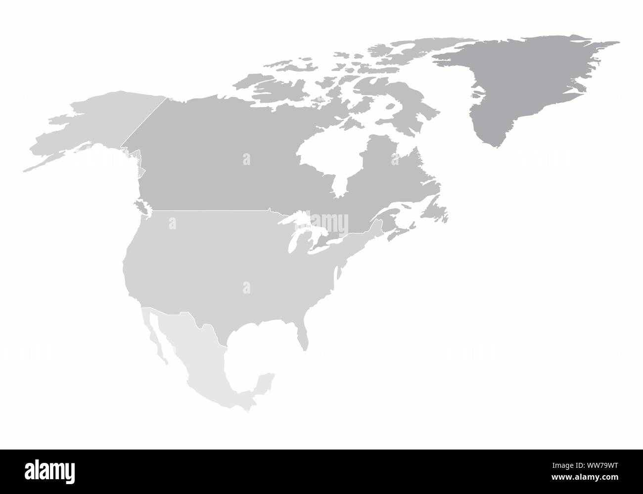 La carte de l'Amérique du Nord Illustration de Vecteur