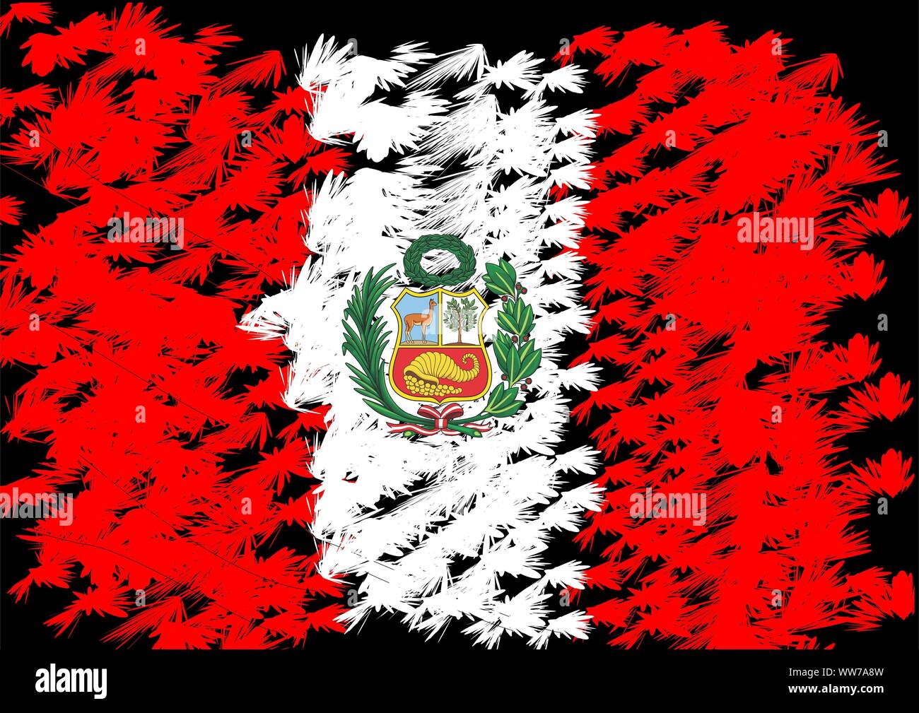 Pérou drapeau, drapeau péruvien dans les couleurs rouge et blanc Banque D'Images