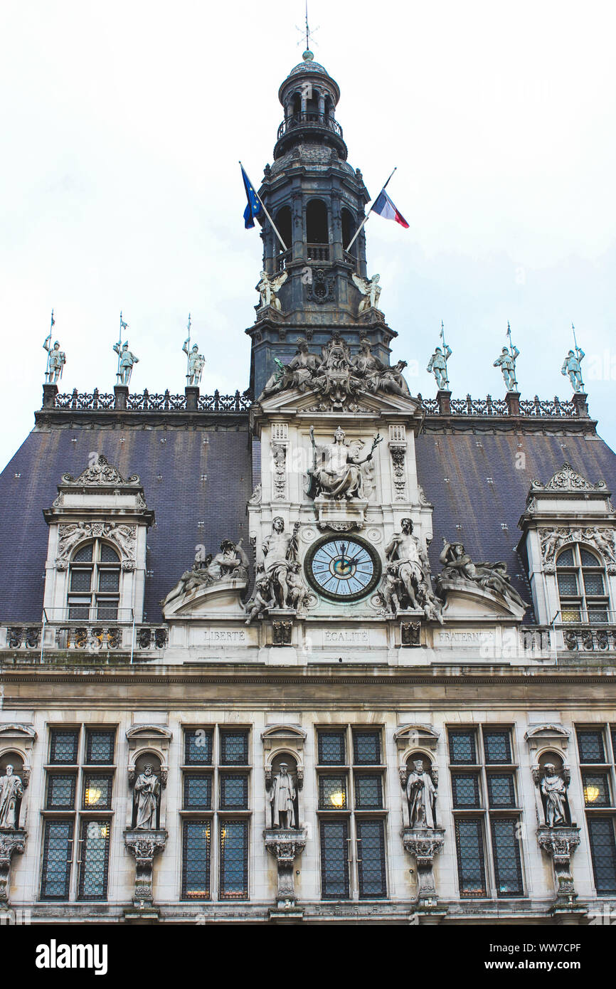 Hôtel de Ville à Paris, France Banque D'Images