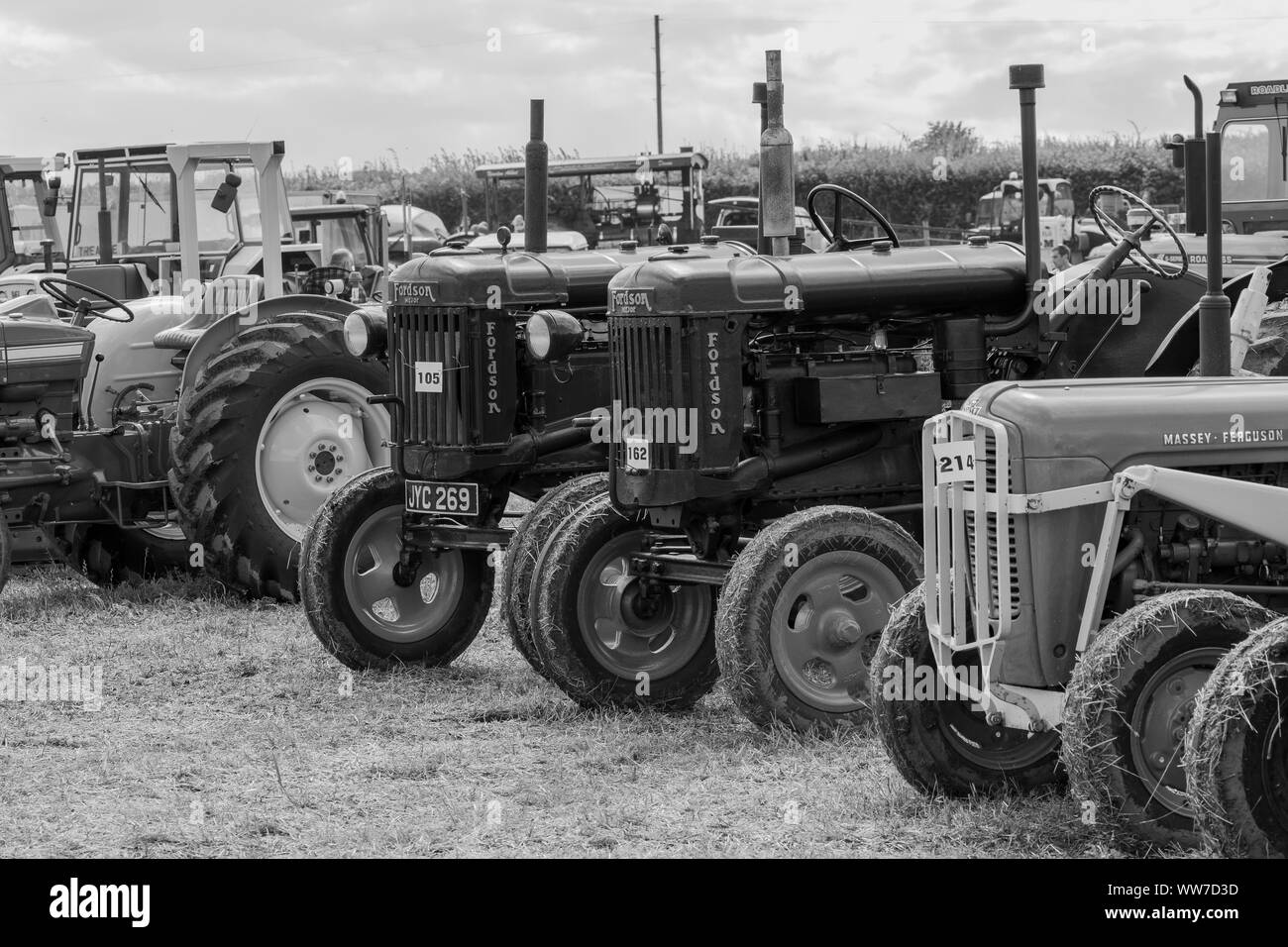 Haselbury Plucknett.Somerset.Royaume-Uni.18 août 2019.Une rangée de vintage est affichée à un événement d'agriculture d'hier Banque D'Images