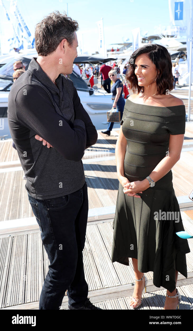 Southampton, UK 13 septembre 2019. Lucy Mecklenburgh et James Cracknell OBE ouvrir officiellement cette années Southampton International Boat Show. Stuart Martin Crédit/Alamy Live News Banque D'Images