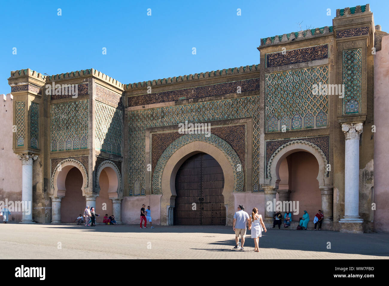 Le Maroc, la ville de Meknès, Bab El Mansour Banque D'Images