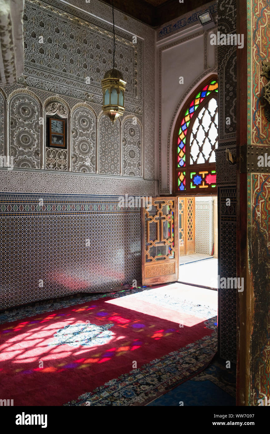 Maroc, Fès, Riyad, objectif, jeu de lumière et d'ombre Banque D'Images