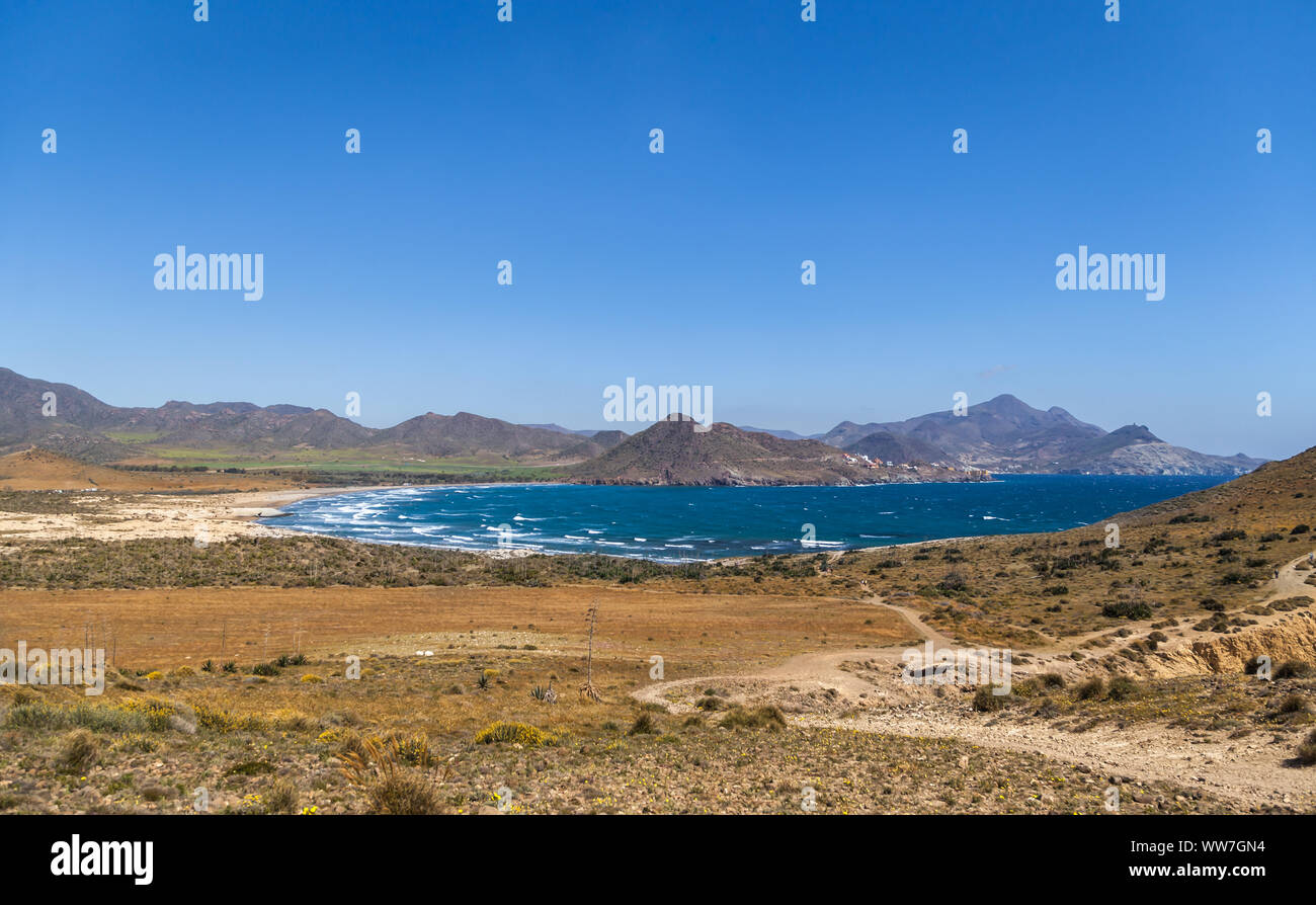 La côte Méditerranéenne, dans le parc national de Cabo de Gata, près de San JosÃ©, Almeria, Espagne, Europe Banque D'Images