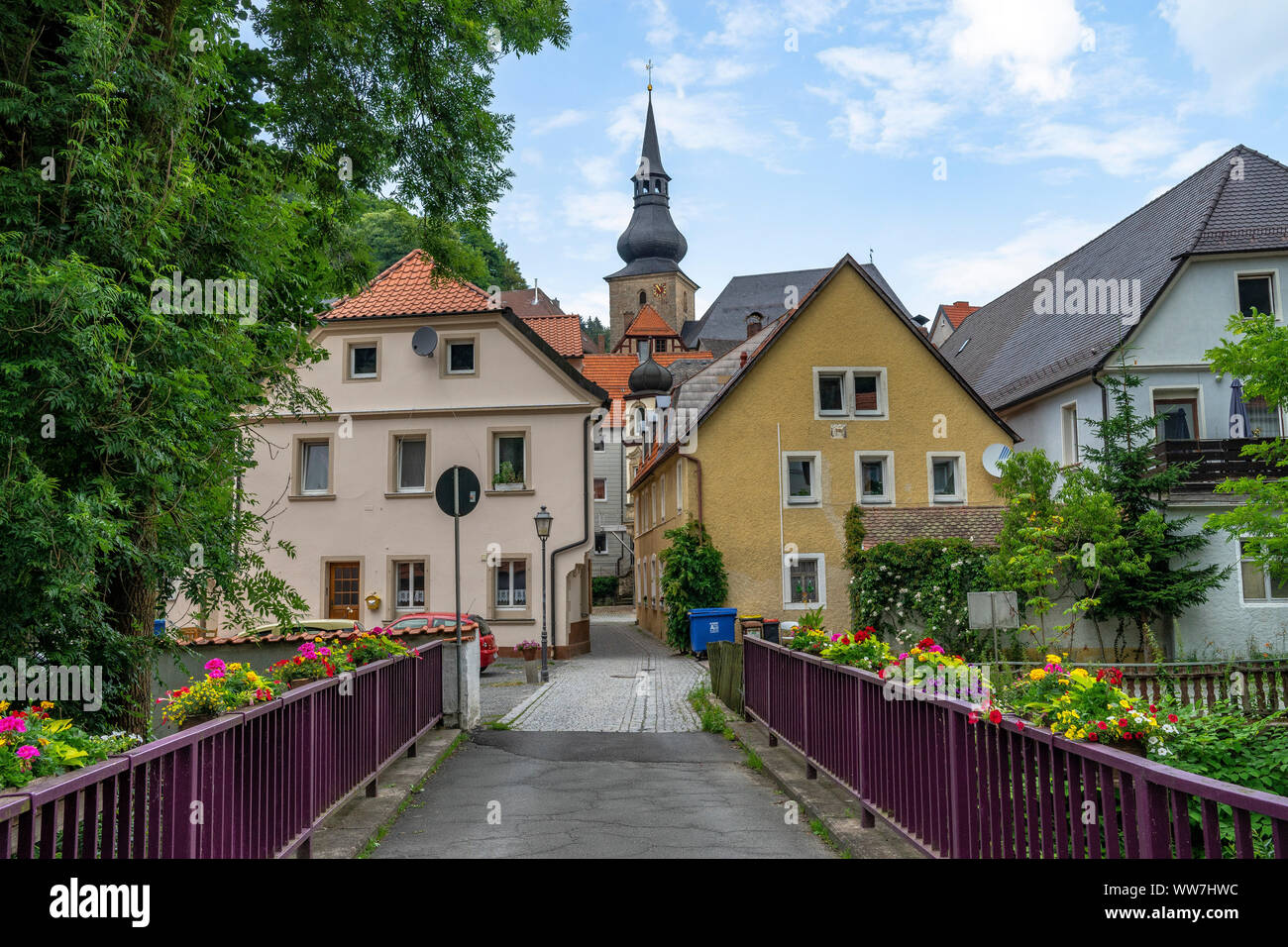 Allemagne, Bavière, Fichtelgebirge, Bad Berneck, scène de rue dans la vieille ville de Bad Berneck Banque D'Images
