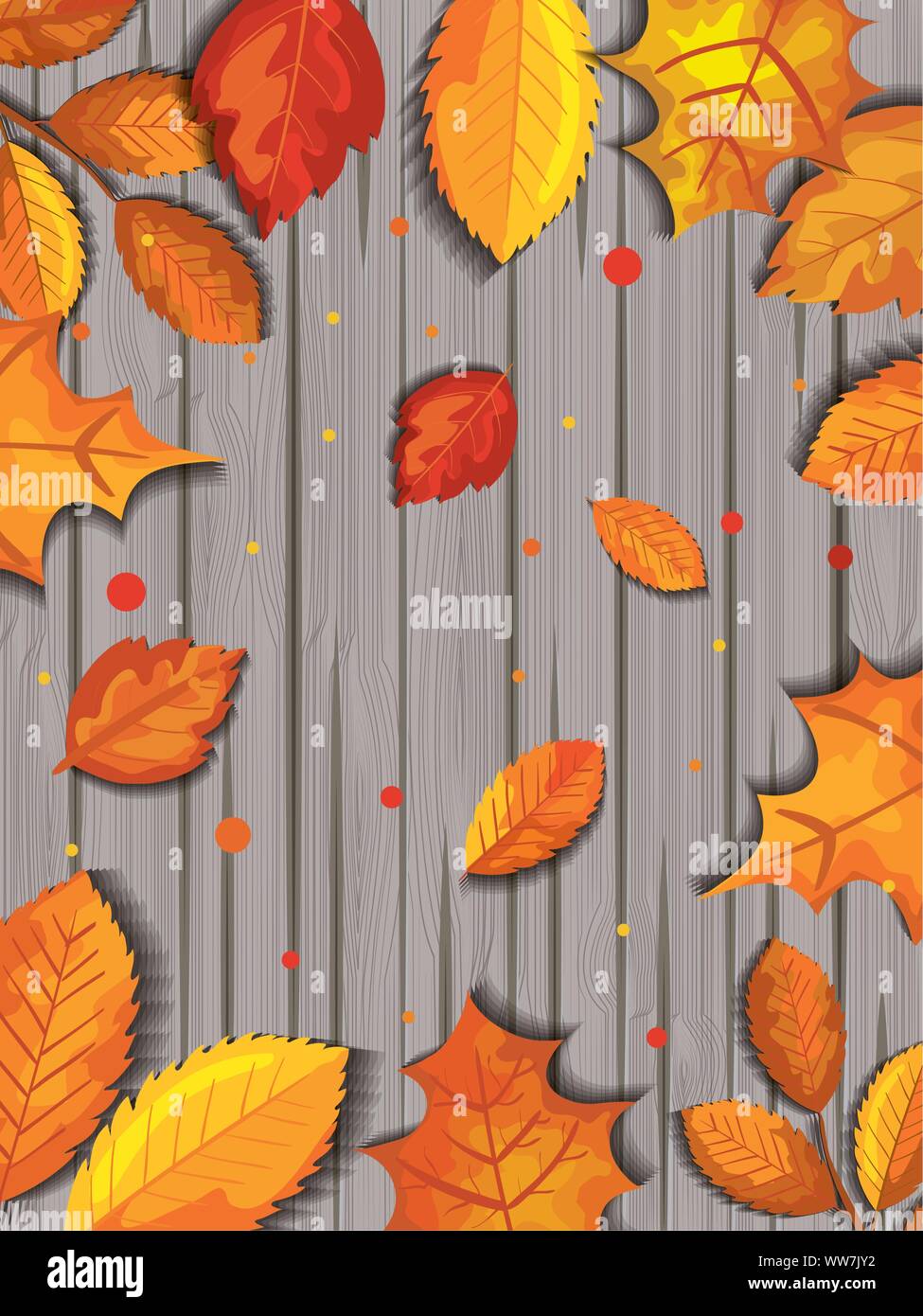 Modèle d'automne avec des feuilles dans un Illustration de Vecteur