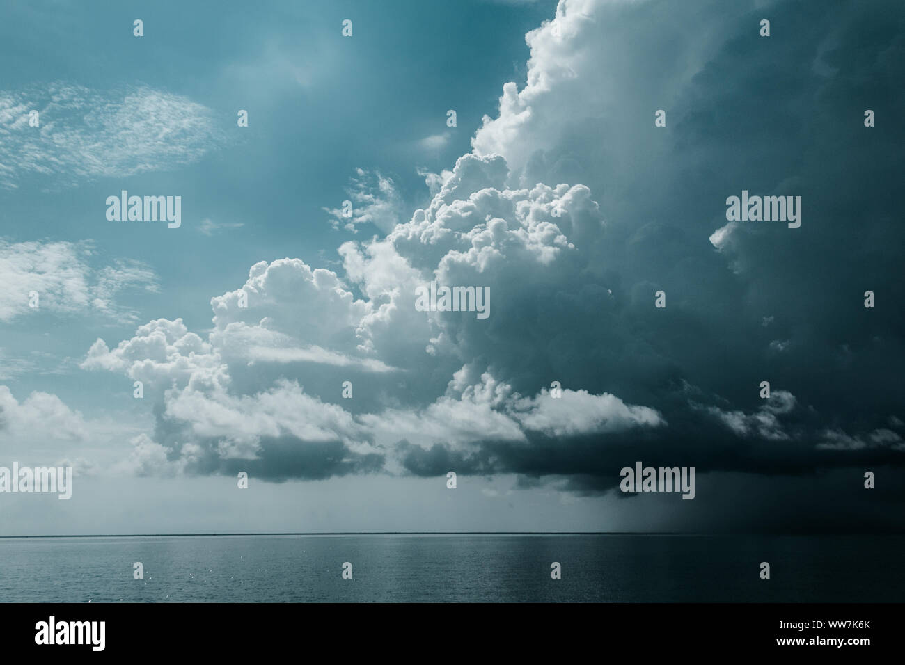 La formation de nuages de tempête sur la baie de Biscayne National Park, Florida USA Banque D'Images