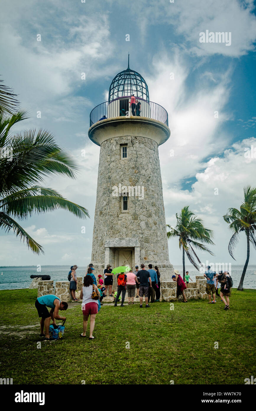 Boca Chita Key Lighthouse en parc national Biscayne, Floride USA Banque D'Images