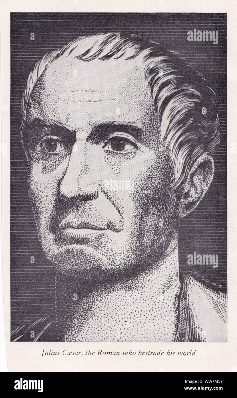 La plaque d'impression / livre de 'Jules César'. Dictateur romain, homme politique, militaire, général et historien. Dictateur romain, l'Empire romain. 100 avant J.-C. - 44 AV. Banque D'Images