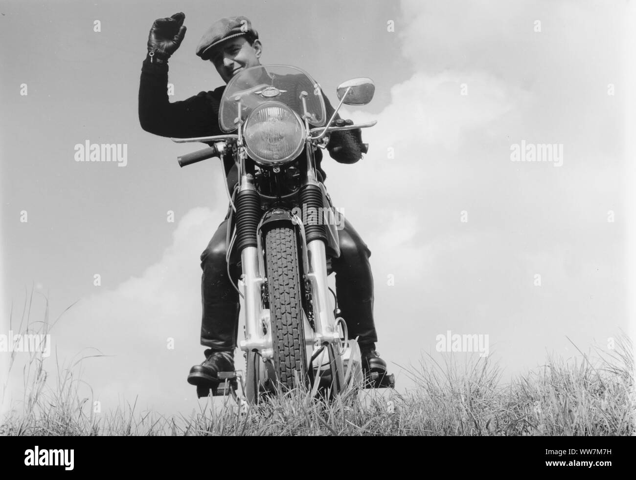 L'homme, moto Banque D'Images