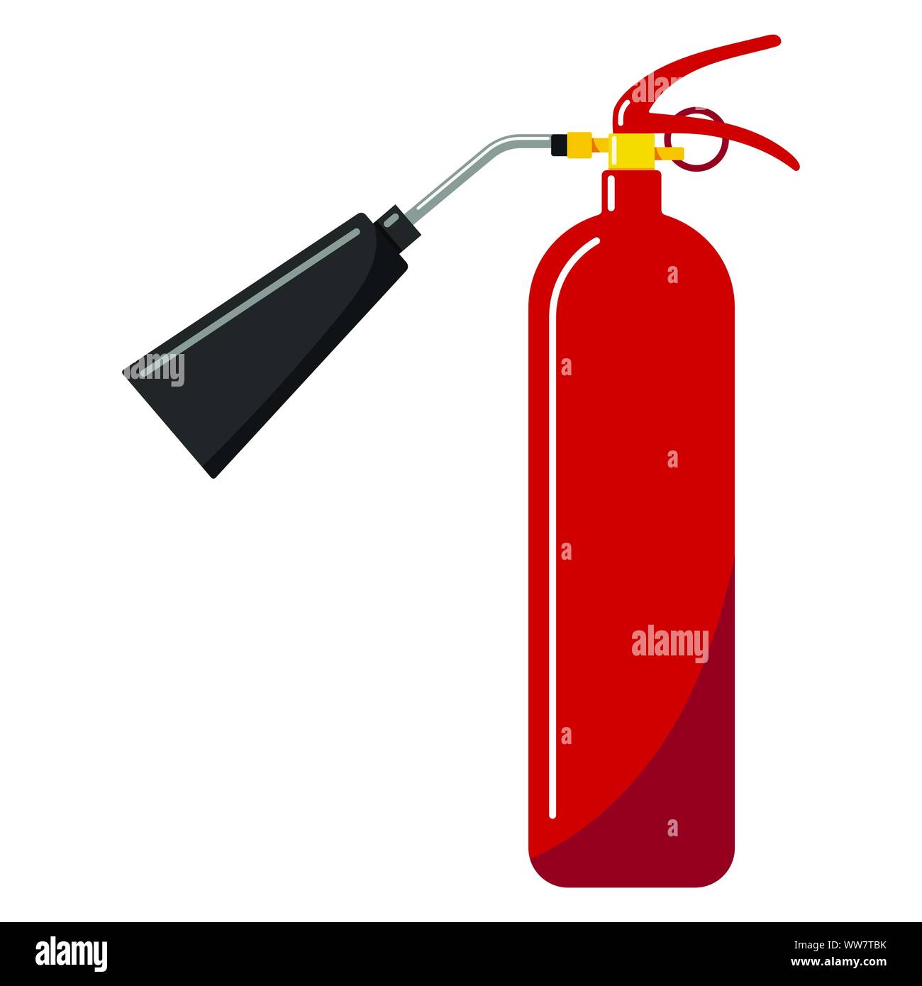 Vector illustration de télévision design red fire extinguisher avec buse icône dans le style cartoon. Illustration de Vecteur