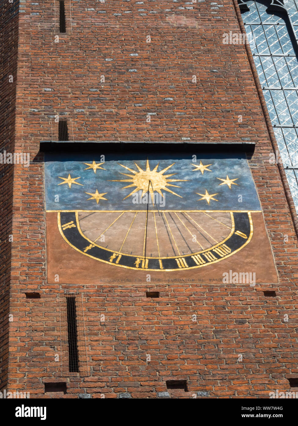 Sundial de l'église Sainte-Marie à Gdańsk, Pologne Banque D'Images