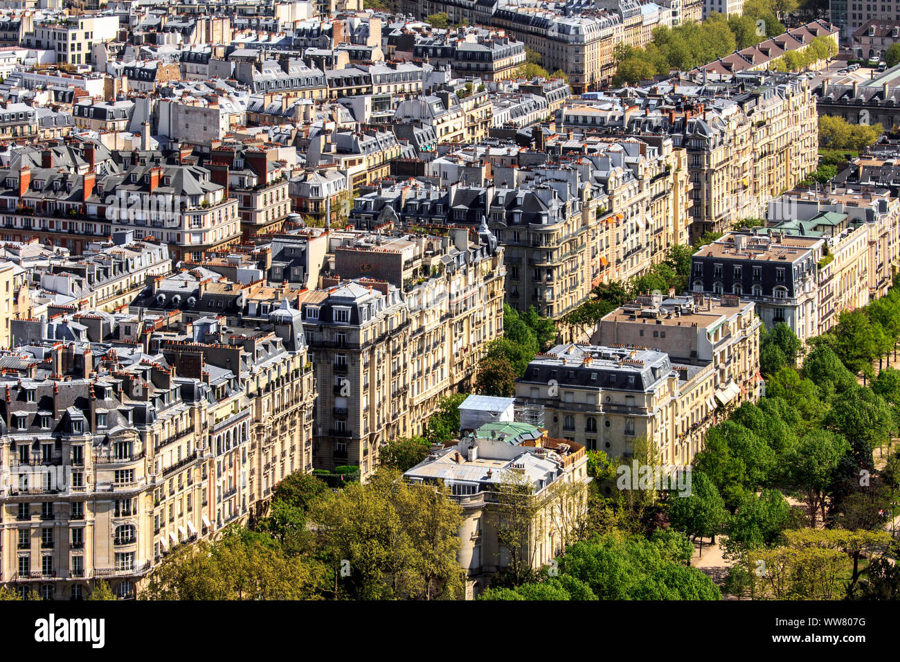 Vue de la Tour Eiffel sur Paris, France, Europe, Banque D'Images