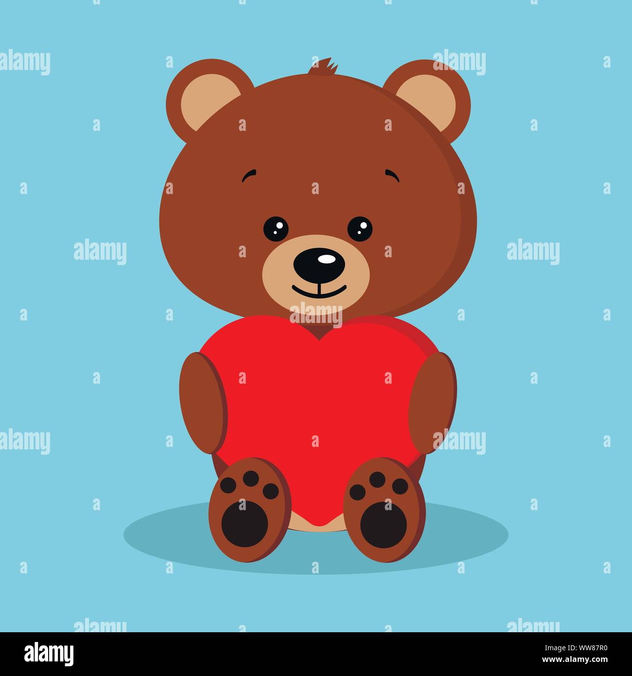 Mignon Et Romantique Isoles Bebe Doux Ours Brun Image Vectorielle Stock Alamy