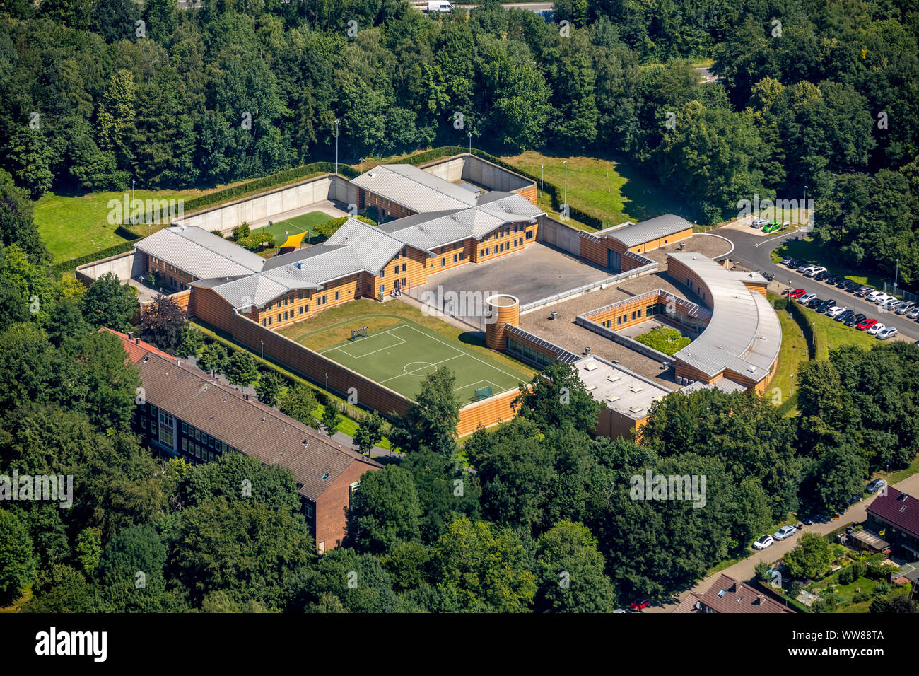Vue aérienne, LWL-Klinik Aplerbeck, hôpital de l'état Dortmund, Dortmund, Ruhr, Rhénanie du Nord-Westphalie, Allemagne Banque D'Images