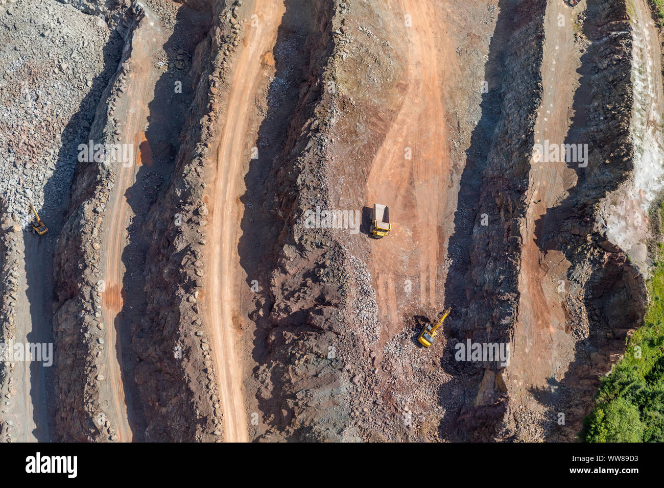 Carrière, Bilstein Bilstein Heights, Westdeutsche Grauwacke-Union GmbH, Brilon, Rhénanie-Palatinat, Hesse, Allemagne Banque D'Images