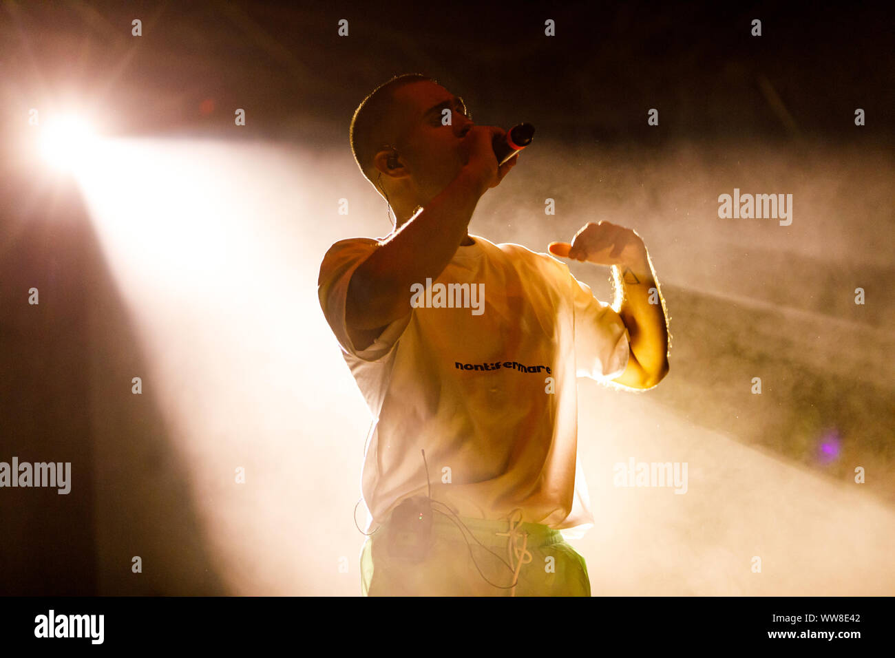 Bologne, Italie. 13 Septembre, 2019. Chanteur et auteur-compositeur italien Mahmood il se produit le 13 septembre 2019 à Bologne, en Italie. Credit : Massimiliano Donati/Alamy Live News Banque D'Images