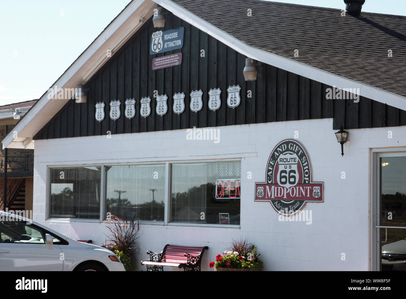 Cadeaux sur la Route 66 dans la région de Adrian, TX, USA Banque D'Images